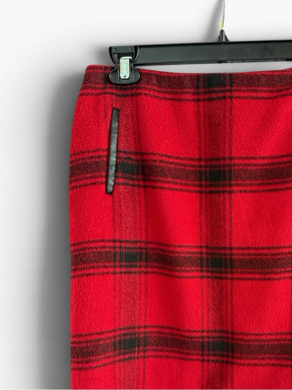 Talbots Red and Black Plaid Pencil Skirt size 4P - Picture 3 of 8